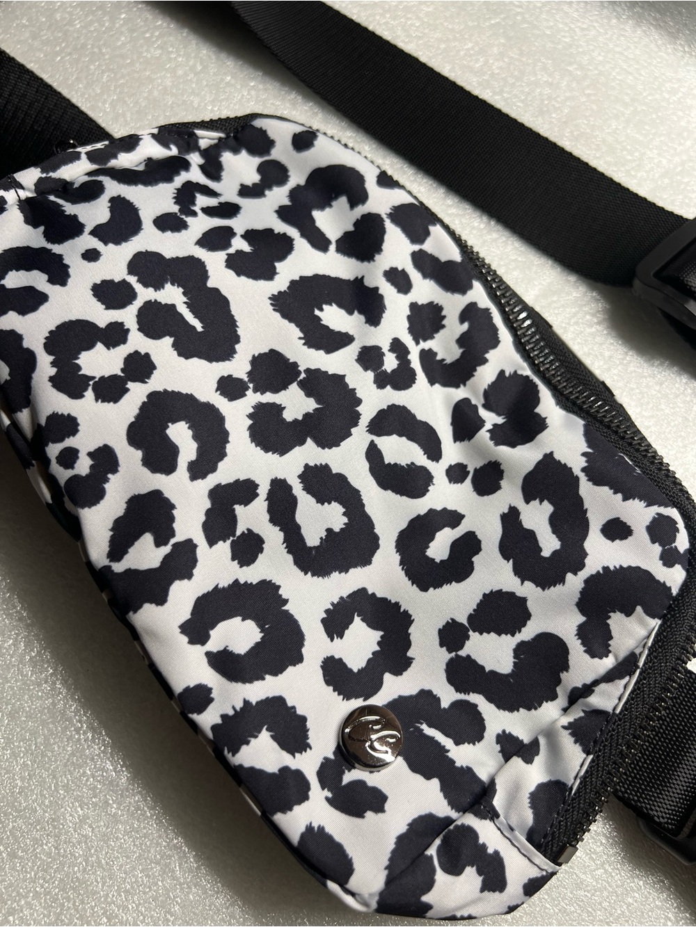 Black & White Leopard Print Crossbody Bag